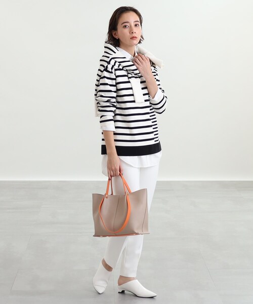 INDIVI(インディヴィ)の「◆ツーハンドルこなれバッグ(トートバッグ・レディース・オフホワイト/ブラック系4/ベージュ系4・00)」の18枚目の写真