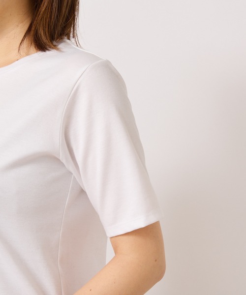 RIVE DROITE(リヴドロワ)の「大好評アイテムがリバイバル!/スーピマクルーネックカットソー(Tシャツ/カットソー・レディース・チャコールグレー/ベージュ/オフホワイト/ブラック・FREE)」の11枚目の写真