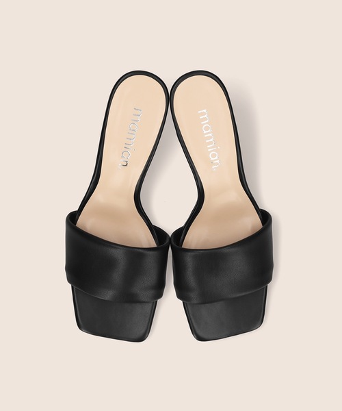 MAMIAN（マミアン）の「ワイドスクエアトゥ パデット ミュールサンダル (7.0cmヒール)（サンダル・レディース・ラベンダー/ホワイト/グレイッシュベージュ/ブラック/ベージュ系その他・M/L/S）」の13枚目の写真