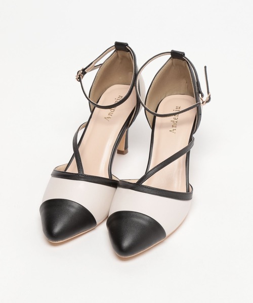 Andemiu(アンデミュウ)の「キリカエストラップパンプス190471(パンプス・レディース・ベージュ/ピンク/ホワイト×ブラック・MEDIUM/LARGE)」の5枚目の写真