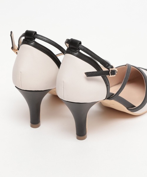 Andemiu(アンデミュウ)の「キリカエストラップパンプス190471(パンプス・レディース・ベージュ/ピンク/ホワイト×ブラック・MEDIUM/LARGE)」の12枚目の写真