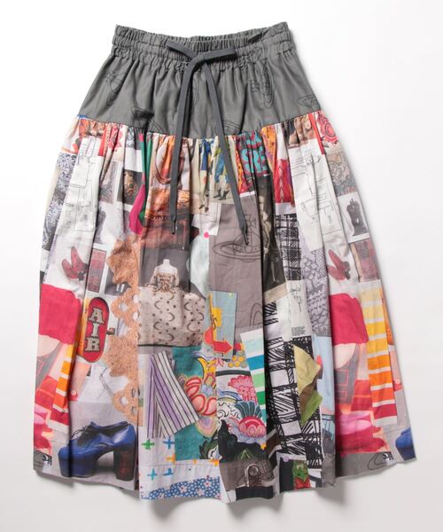 Vivienne Westwood(ヴィヴィアンウエストウッド)の「コットンブロードMOODBOARD PRINT切替ギャザースカート(スカート・レディース・マルチ・FREE)」の1枚目の写真