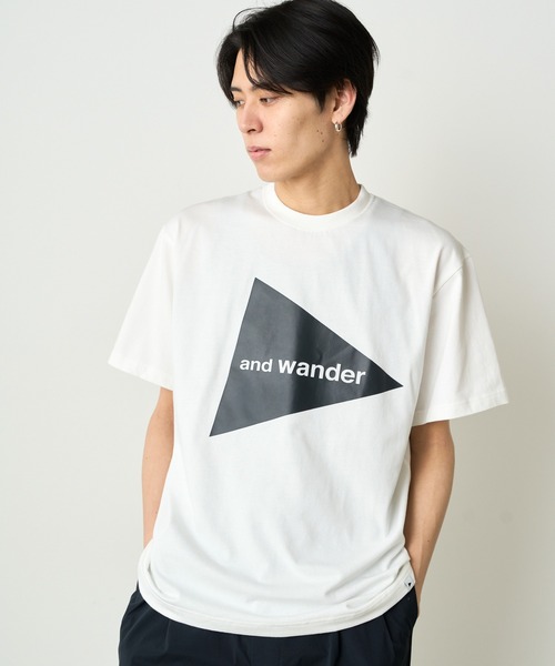 and wander - アンドワンダー　Tシャツ　サイズ０　新品タグ付 typography printed SS T | and wander（アンドワンダー