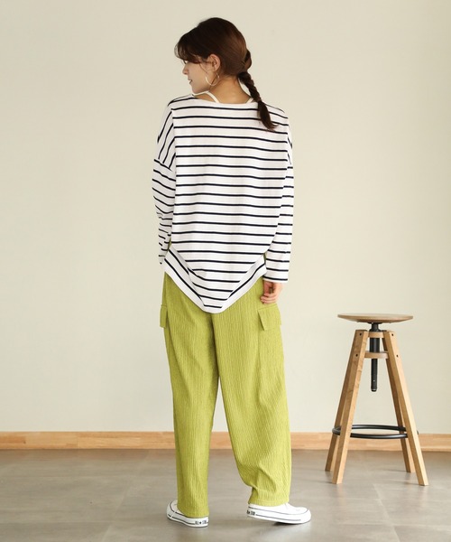 aity(アイティ)の「プリーツイージーワイドカーゴパンツ 夏服(カーゴパンツ・レディース・ベージュ/ブラック/ライトグリーン・M)」の17枚目の写真