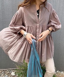 シアーティアードワンピ風シャツ