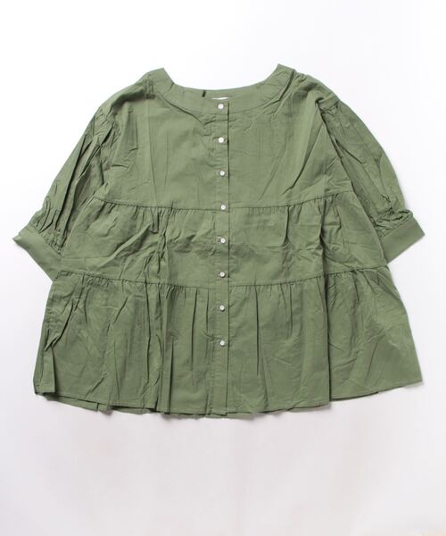 H.TOKYO(エイチトウキョウ)の「シアーティアードワンピ風シャツ(シャツ/ブラウス・レディース・グレー/ブラック/ブルー/オフホワイト/ライトパープル/ベージュ/カーキ・FREE)」の5枚目の写真