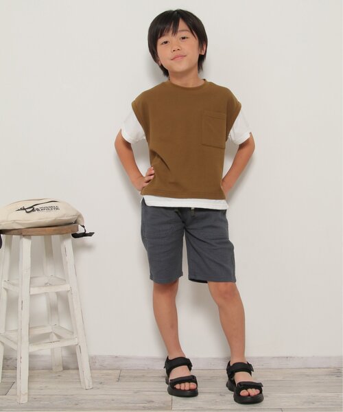 ikka(イッカ)の「ストレッチパナマハーフパンツ(120~160cm)(その他パンツ・キッズ・チャコールグレー/ブルー/ベージュ/ダークグリーン・120/130/140/150/160)」の15枚目の写真
