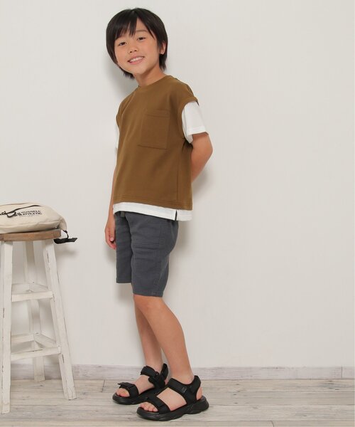 ikka(イッカ)の「ストレッチパナマハーフパンツ(120~160cm)(その他パンツ・キッズ・チャコールグレー/ブルー/ベージュ/ダークグリーン・120/130/140/150/160)」の16枚目の写真