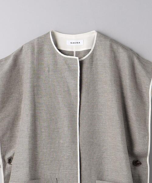 SACRA（サクラ）の「＜SACRA＞BASKET ロングジレ（その他アウター・レディース・モカ・38）」の9枚目の写真