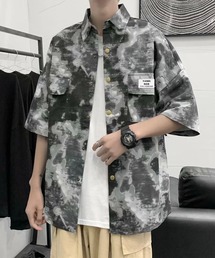 BASQUE magenta | ビッグシルエットカモフラグラフィック半袖シャツ(シャツ/ブラウス)