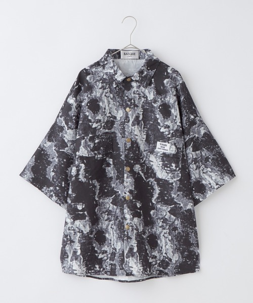 BASQUE magenta（バスクマゼンタ）の「ビッグシルエットカモフラグラフィック半袖シャツ（シャツ/ブラウス・メンズ・グリーン/グレー・M/L）」の12枚目の写真