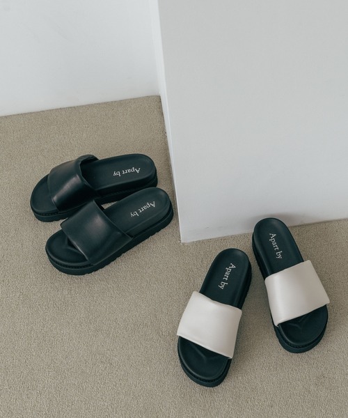 A part by(アパートバイ)の「アツゾコバンドサンダル(サンダル・レディース・ブラック/アイボリー・MEDIUM/LARGE)」の9枚目の写真