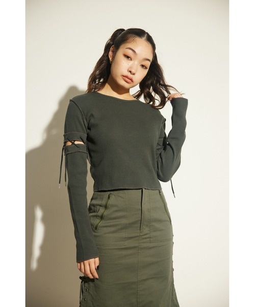 uriu様　LAGUA GEM LIGHT FLEECE トップス LAGUA GEM | RONDOM SHIRRING ハーフスリーブトップス (シャツ