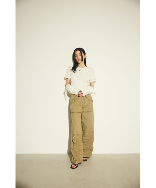 セール】2WAY LACE UP THERMAL トップス（Tシャツ/カットソー