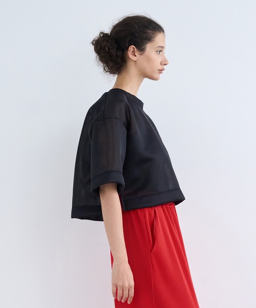 2024-25AW　ランバンオンブルー　クロップドカットソー　ダンボール　ポンチ 2024-25AW ランバンオンブルー クロップドカットソー ダンボール