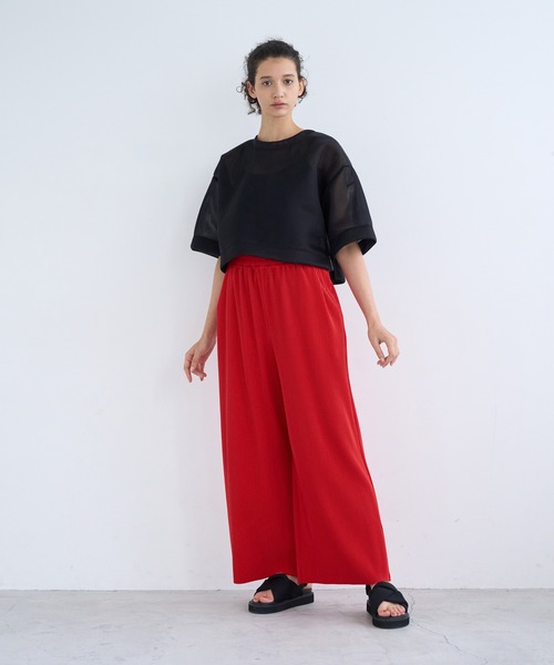 2024-25AW　ランバンオンブルー　クロップドカットソー　ダンボール　ポンチ 2024-25AW ランバンオンブルー クロップドカットソー ダンボール