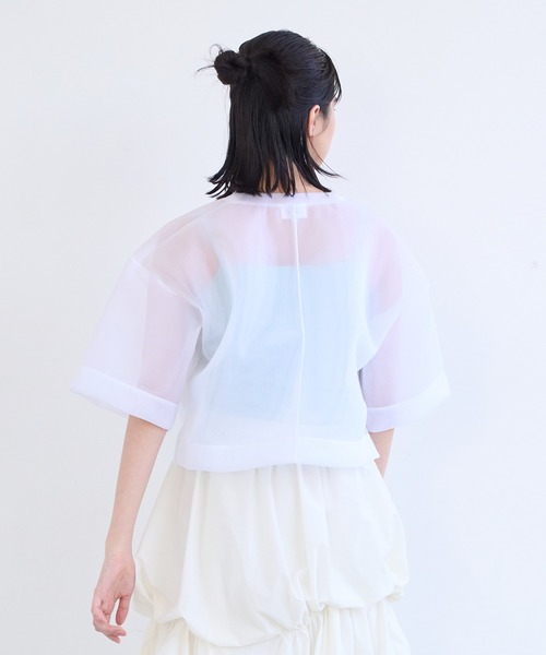 2024-25AW　ランバンオンブルー　クロップドカットソー　ダンボール　ポンチ 2024-25AW ランバンオンブルー クロップドカットソー ダンボール