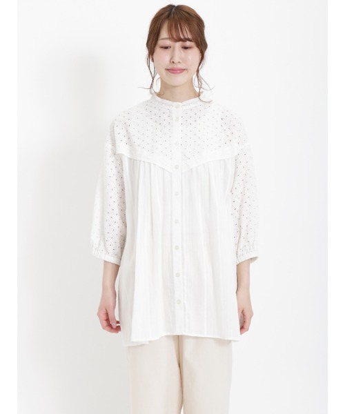 Samansa Mos2（サマンサ モスモス）の「レースチュニックブラウス
