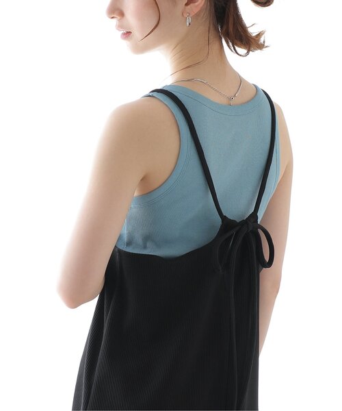 frames RAY CASSIN（フレームスレイカズン）の「シーズンレスリブデザインキャミワンピース（ワンピース・レディース・ブルー/マスタード/ブラック/キナリ・FREE）」の14枚目の写真