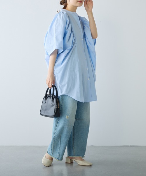 新品　PUAL CE CIN ホワイト 【Du noir】スタンドカラーブラウス PUAL CE CIN（ピュアルセシン）の「【WEB限定・Du noir】バンド