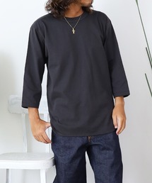 CROSS&STITCH/クロスアンドステッチ オープンエンド 3/4スリーブ ベースボールTシャツ バインダーネック 2026年 夏 夏服