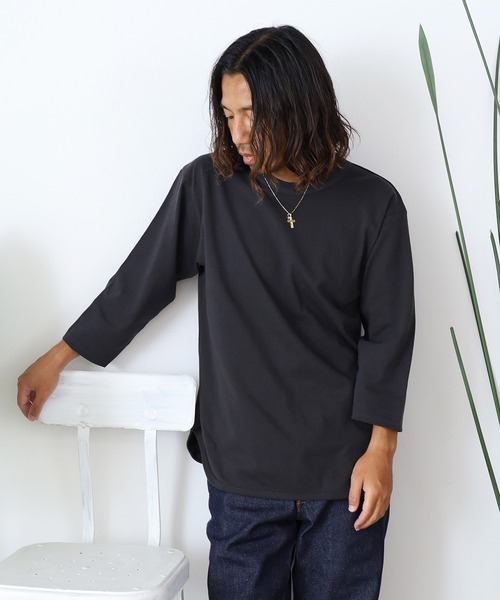 CROSS & STITCH(クロスステッチ)の「CROSS&STITCH/クロスアンドステッチ オープンエンド 3/4スリーブ ベースボールTシャツ バインダーネック 2026年 夏 夏服(Tシャツ/カットソー・メンズ・ホワイト×グリーン/ホワイト×ブルー/ホワイト×レッド/グレー系/スミクロ・M/XL/S/L)」の21枚目の写真