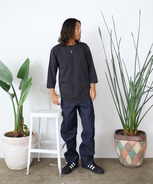 CROSS & STITCH(クロスステッチ)の「CROSS&STITCH/クロスアンドステッチ オープンエンド 3/4スリーブ ベースボールTシャツ バインダーネック 2026年 夏 夏服(Tシャツ/カットソー・メンズ・ホワイト×グリーン/ホワイト×ブルー/ホワイト×レッド/グレー系/スミクロ・M/XL/S/L)」の22枚目の写真