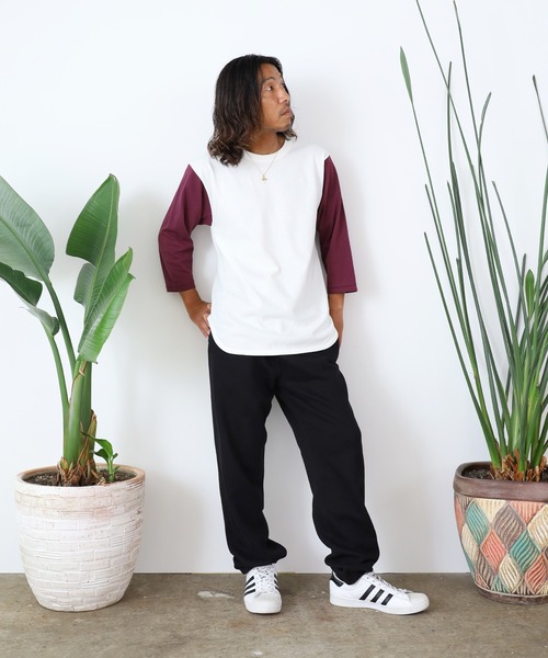 CROSS & STITCH(クロスステッチ)の「CROSS&STITCH/クロスアンドステッチ オープンエンド 3/4スリーブ ベースボールTシャツ バインダーネック 2026年 夏 夏服(Tシャツ/カットソー・メンズ・ホワイト×グリーン/ホワイト×ブルー/ホワイト×レッド/グレー系/スミクロ・M/XL/S/L)」の14枚目の写真