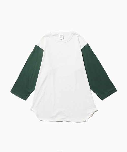 CROSS & STITCH(クロスステッチ)の「CROSS&STITCH/クロスアンドステッチ オープンエンド 3/4スリーブ ベースボールTシャツ バインダーネック 2026年 夏 夏服(Tシャツ/カットソー・メンズ・ホワイト×グリーン/ホワイト×ブルー/ホワイト×レッド/グレー系/スミクロ・M/XL/S/L)」の15枚目の写真