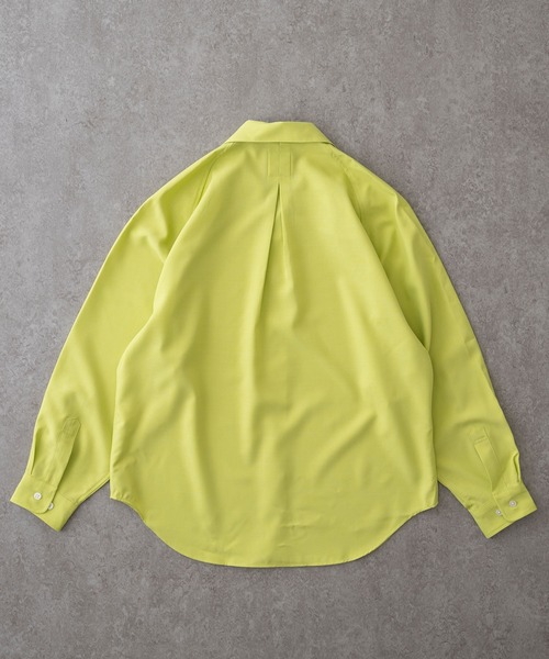 BRICK & SONS（ブリックアンドサンズ）の「リラックスラグランスリーブシャツ＜グリーンイエロー＞（シャツ/ブラウス・メンズ・イエロー×グリーン・XS/S/M/L）」の2枚目の写真