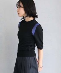 【cheriella】WEB限定配色ラインシアーニット WEB LIMITED CONTRAST LINE SHEER KNIT