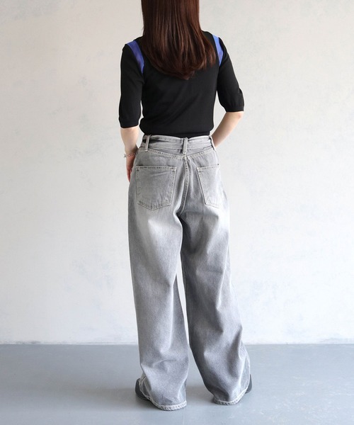 cheriella(シェリエラ)の「【cheriella】WEB限定配色ラインシアーニット WEB LIMITED CONTRAST LINE SHEER KNIT(ニット/セーター・レディース・チャコールグレー/オフホワイト/ブラック・M)」の14枚目の写真