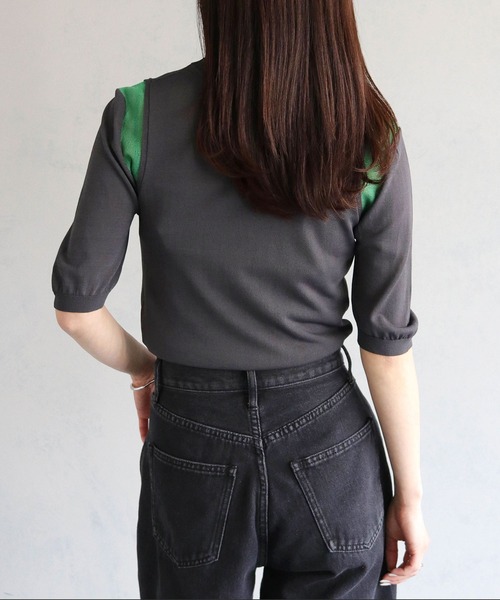 cheriella(シェリエラ)の「【cheriella】WEB限定配色ラインシアーニット WEB LIMITED CONTRAST LINE SHEER KNIT(ニット/セーター・レディース・チャコールグレー/オフホワイト/ブラック・M)」の20枚目の写真