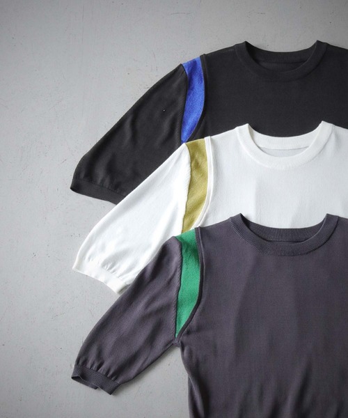 cheriella(シェリエラ)の「【cheriella】WEB限定配色ラインシアーニット WEB LIMITED CONTRAST LINE SHEER KNIT(ニット/セーター・レディース・チャコールグレー/オフホワイト/ブラック・M)」の7枚目の写真