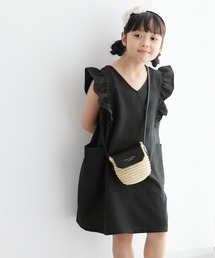 ROPE' PICNIC（ロペピクニック）の「【KIDS】リンクコーデ/麻調フリルジャンパースカート（ワンピース・キッズ）」