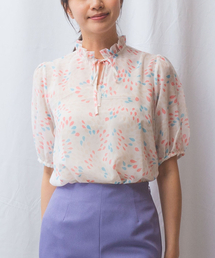 NARACAMICIE（ナラカミーチェ）の「【NARACAMICIE】レインドロッププリントナローリボンブラウス（シャツ/ブラウス）」