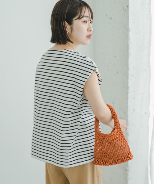 ITEMS URBANRESEARCH（アイテムズ アーバンリサーチ）の「カラーボーダーフレンチTシャツ（Tシャツ/カットソー・レディース・ブラック系その他/グレー系その他/イエロー系その他/ホワイト系その他・FREE）」の12枚目の写真