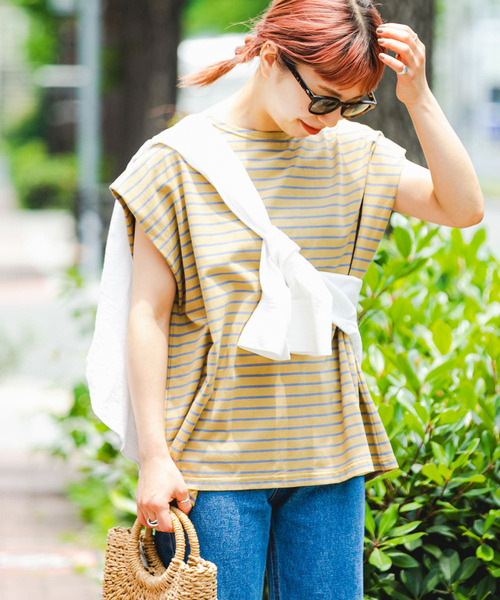 ITEMS URBANRESEARCH（アイテムズ アーバンリサーチ）の「カラーボーダーフレンチTシャツ（Tシャツ/カットソー・レディース・ブラック系その他/グレー系その他/イエロー系その他/ホワイト系その他・FREE）」の17枚目の写真