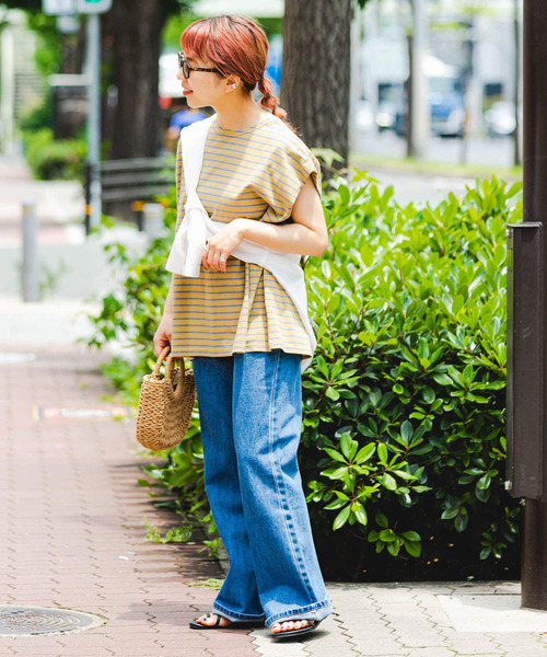 ITEMS URBANRESEARCH（アイテムズ アーバンリサーチ）の「カラーボーダーフレンチTシャツ（Tシャツ/カットソー・レディース・ブラック系その他/グレー系その他/イエロー系その他/ホワイト系その他・FREE）」の19枚目の写真