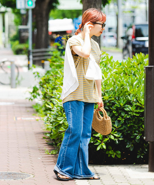 ITEMS URBANRESEARCH（アイテムズ アーバンリサーチ）の「カラーボーダーフレンチTシャツ（Tシャツ/カットソー・レディース・ブラック系その他/グレー系その他/イエロー系その他/ホワイト系その他・FREE）」の20枚目の写真