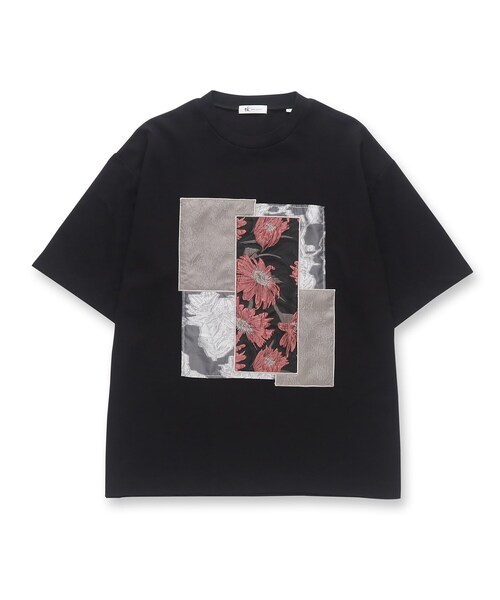 tk.TAKEO KIKUCHI（ティーケータケオキクチ）の「◆ジャガードパッチワークカットソー（Tシャツ/カットソー・メンズ・ダークグリーン系4/ブラック系4/ホワイト系7・02/03）」の4枚目の写真