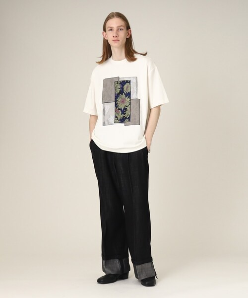 tk.TAKEO KIKUCHI（ティーケータケオキクチ）の「◆ジャガードパッチワークカットソー（Tシャツ/カットソー・メンズ・ダークグリーン系4/ブラック系4/ホワイト系7・02/03）」の14枚目の写真