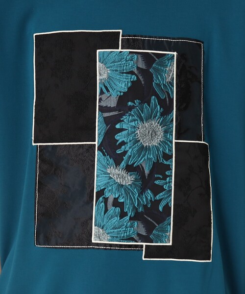 tk.TAKEO KIKUCHI（ティーケータケオキクチ）の「◆ジャガードパッチワークカットソー（Tシャツ/カットソー・メンズ・ダークグリーン系4/ブラック系4/ホワイト系7・02/03）」の11枚目の写真