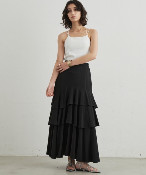 Aunt Marie's（アントマリーズ）の「アシメティアードボリュームスカート（スカート・レディース・チェック/ブラック/ホワイト・FREE）」の12枚目の写真