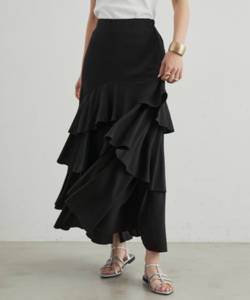 Aunt Marie's（アントマリーズ）の「アシメティアードボリュームスカート（スカート・レディース・チェック/ブラック/ホワイト・FREE）」の11枚目の写真