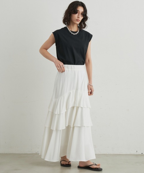 Aunt Marie's（アントマリーズ）の「アシメティアードボリュームスカート（スカート・レディース・チェック/ブラック/ホワイト・FREE）」の7枚目の写真