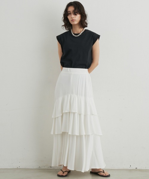 Aunt Marie's（アントマリーズ）の「アシメティアードボリュームスカート（スカート・レディース・チェック/ブラック/ホワイト・FREE）」の8枚目の写真