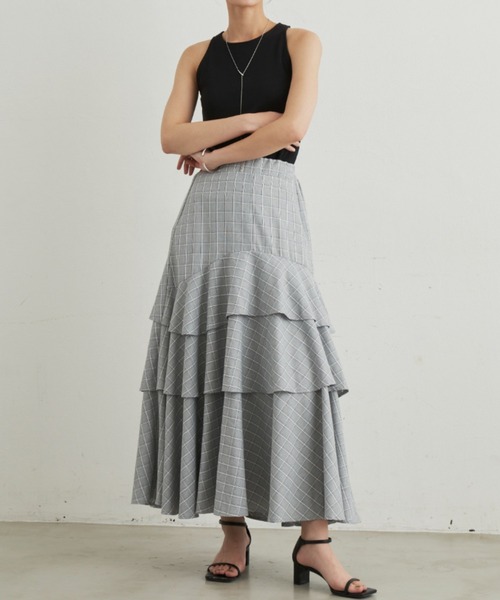 Aunt Marie's（アントマリーズ）の「アシメティアードボリュームスカート（スカート・レディース・チェック/ブラック/ホワイト・FREE）」の19枚目の写真