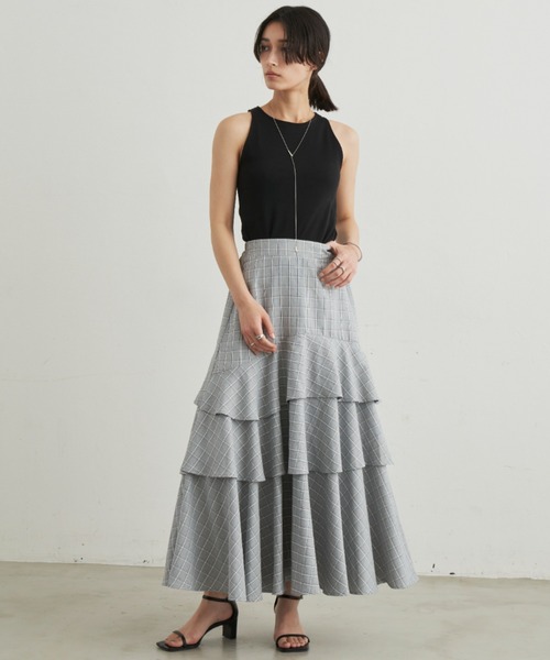 Aunt Marie's（アントマリーズ）の「アシメティアードボリュームスカート（スカート・レディース・チェック/ブラック/ホワイト・FREE）」の20枚目の写真