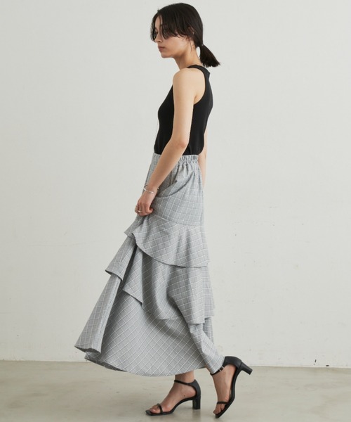 Aunt Marie's（アントマリーズ）の「アシメティアードボリュームスカート（スカート・レディース・チェック/ブラック/ホワイト・FREE）」の21枚目の写真
